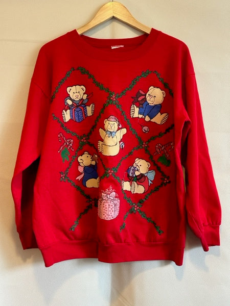 Vintage Christmas Teddy Bear Sweatshirt