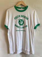 Vintage Green Dragon Market & Auction Ringer T-Shirt