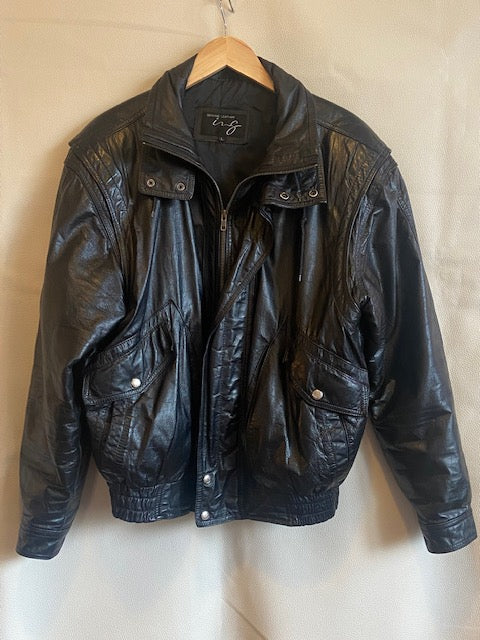 90s OLD WINLIT レザージャケット Lサイズ BLACK Authentic Winlit Vintage Large Leather Jacket/Coat Leather